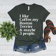 Boston Terrier Dog Owner Coffee Lover Women Men Women's Heather T-Shirt Heather Forest