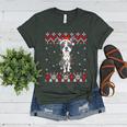Boston Terrier Dog Santa Hat Men Kids Ugly Christmas Light Women's Heather T-Shirt Heather Forest