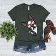 Boston Terrier Dog From Side Boston Bull Women's Heather T-Shirt Heather Forest