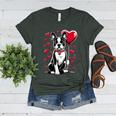 Boston Terrier Dog Valentine's Day Dog Owner Valentine Women's Heather T-Shirt Heather Forest