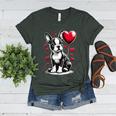 Boston Terrier Dog Valentine's Day Dog Owner Women's Heather T-Shirt Heather Forest Boston Terrier Dog Valentine's Day Dog Owner Women's Heather T-Shirt Heather Forest