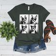 Boston Terrier Dogs With Sunglasses Photo Pets Meme Women's Heather T-Shirt Heather Forest