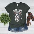 Boston Terrier Girl Cute Cartoon For Dog Owners Pet Terrier Women's Heather T-Shirt Heather Forest