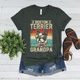 Boston Terrier Grandpa Dog Lover Father's Day Premium Women's Heather T-Shirt Heather Forest