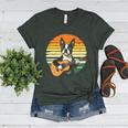 Boston Terrier Guitar Retro Women's Heather T-Shirt Heather Forest