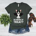 Boston Terrier Halloween Shirt Did Someone Say Treat Women's Heather T-Shirt Heather Forest