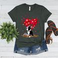 Boston Terrier Lover Heart Shape Boston Terrier Valentine Women's Heather T-Shirt Heather Forest
