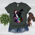 Boston Terrier Lovers Colorful Pop Art Boston Terrier Women's Heather T-Shirt Heather Forest