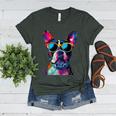 Boston Terrier Lovers Pop Art Boston Terrier Women's Heather T-Shirt Heather Forest
