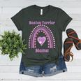 Boston Terrier Mama Cute Rainbow Paw Heart Shape Women's Heather T-Shirt Heather Forest