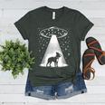 Boston Terrier Mom Dad Dog Alien UFO For Men Women Women's Heather T-Shirt Heather Forest