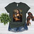 Boston Terrier Mona Lisa Painting Art Dog Mom Dad For Men Women Kids Women's Heather T-Shirt Heather Forest