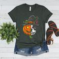 Boston Terrier Pumpkin Jack O Lantern Halloween Women's Heather T-Shirt Heather Forest