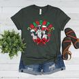 Boston Terrier Santa Claus Elf Reindeer Christmas Dog X-Mas Women's Heather T-Shirt Heather Forest