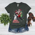 Boston Terrier Santa Claus Hat Merry Christmas Dog X-Mas Women's Heather T-Shirt Heather Forest