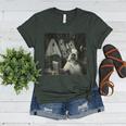 Boston Terrier Selfie With Ghosts Halloween Dog Lover Women's Heather T-Shirt Heather Forest