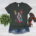 Boston Terrier Splash Women's Heather T-Shirt Heather Forest