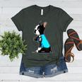 Boston Terrier Tattoos I Love Mom Women's Heather T-Shirt Heather Forest