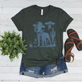 Boston Terrier UFO Cowboy Dog Dog Mom Dog Dad Alien Dog Women's Heather T-Shirt Heather Forest