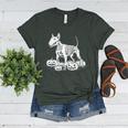 Bull Terrier Skeleton Birthday Halloween Kids Women's Heather T-Shirt Heather Forest