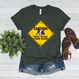 Caution Sign Boston Terrier Dog Bostie Puppy Women's Heather T-Shirt Heather Forest