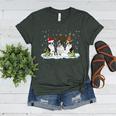 Christmas Boston Terrier Santa Dog Lover Women's Heather T-Shirt Heather Forest