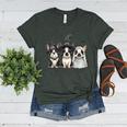 Cute Halloween Boston Terrier Dogs Witch Hat Ghost Dog For Men Women Kids Women's Heather T-Shirt Heather Forest