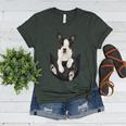 Dog Lovers Boston Terrier In Pocket Dog Face For Men Women Kids Women's Heather T-Shirt Heather Forest