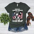 Even My Boston Terrier Loves Trump Trump Supporter Dog Lover Women's Heather T-Shirt Heather Forest
