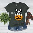 The Halloween Boston Terrier Women's Heather T-Shirt Heather Forest