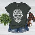 Halloween Costume Skull Boston Terrier Dog Lover Women's Heather T-Shirt Heather Forest