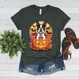 Halloween Retro Boston Terrier Women's Heather T-Shirt Heather Forest