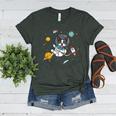 Kawaii Kids & Boys Astronaut Space Boston Terrier Dog Lover Women's Heather T-Shirt Heather Forest