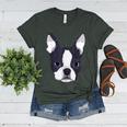 Kids Boston Terrier Dog For Women And Girls Women's Heather T-Shirt Heather Forest