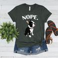 Love NOPE Boston Terrier Dog Lover Women's Heather T-Shirt Heather Forest