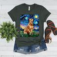 Red Heeler Starry Night Cattle Dog Colorful Art By Aja For Men Women Girls Kids Women's Heather T-Shirt Heather Forest