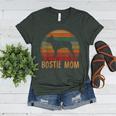 Retro Boston Terrier Mom Dog Mother Pet Bostie Mama Women's Heather T-Shirt Heather Forest