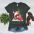 Santa Ugly Christmas Tree Lights Boston Terrier Dog Lover Women's Heather T-Shirt Heather Forest