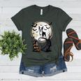 Spooky Halloween Moon Boston Terrier Boston Bull Bostie Women's Heather T-Shirt Heather Forest