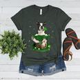 St Patrick's Day Leprechaun Boston Terrier Dog Shamrock For Men Women Kids Women's Heather T-Shirt Heather Forest