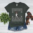 Ugly Xmas Sweater Style Boston Terrier Reindeer Christmas Women's Heather T-Shirt Heather Forest