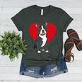 Valentine's Day Boston Terrier Lover Women's Heather T-Shirt Heather Forest