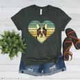 Vintage American Boston Terrier Lovers Valentine's Day Women's Heather T-Shirt Heather Forest