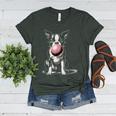 Vintage Boston Terrier Blowing Bubble Gum American Gentleman Women's Heather T-Shirt Heather Forest