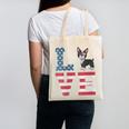 4th Of July Decor Patriotic LOVE Boston Terrier USA Flag Canvas Tote Bag, Patriotic Boston Terrier Gifts, Boston Terrier 4th Of July Gifts, trending gift