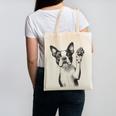 Boston Terrier Dog Raising Paw Idea Men Women Canvas Tote Bag, trending gift