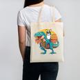 Boston Terrier Dog Riding Dinosaur T Rex Boys Canvas Tote Bag, Boston Terrier Riding Gifts, trending gift