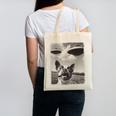 Boston Terrier Dog UFO Alien Extraterrestrial Selfie Canvas Tote Bag, trending gift