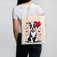 Boston Terrier Dog Valentine's Day Dog Owner Valentine Canvas Tote Bag, trending gift