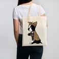 Boston Terrier Lover I Love Mom Tattoo Leopard Canvas Tote Bag, Couple Gifts, Mom Gifts, Boston Terrier Mom Gifts, trending gift